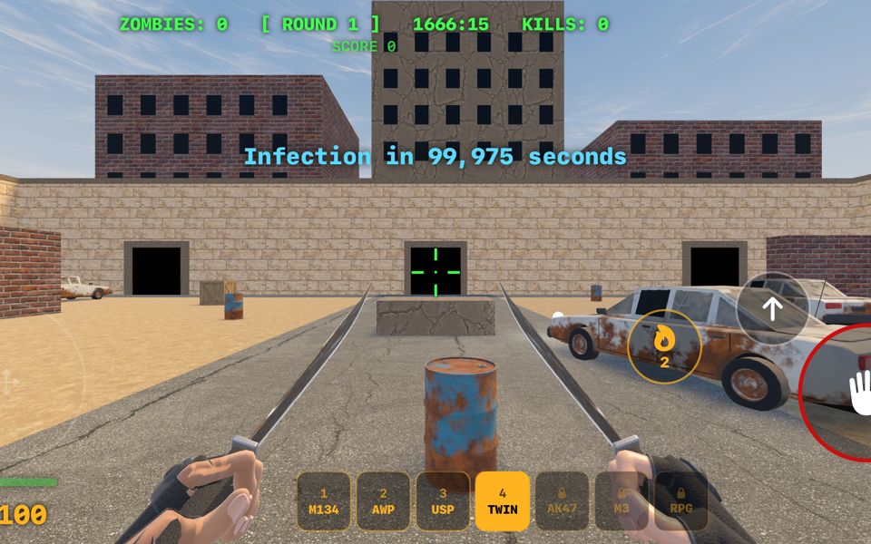 Twin machetes in first person